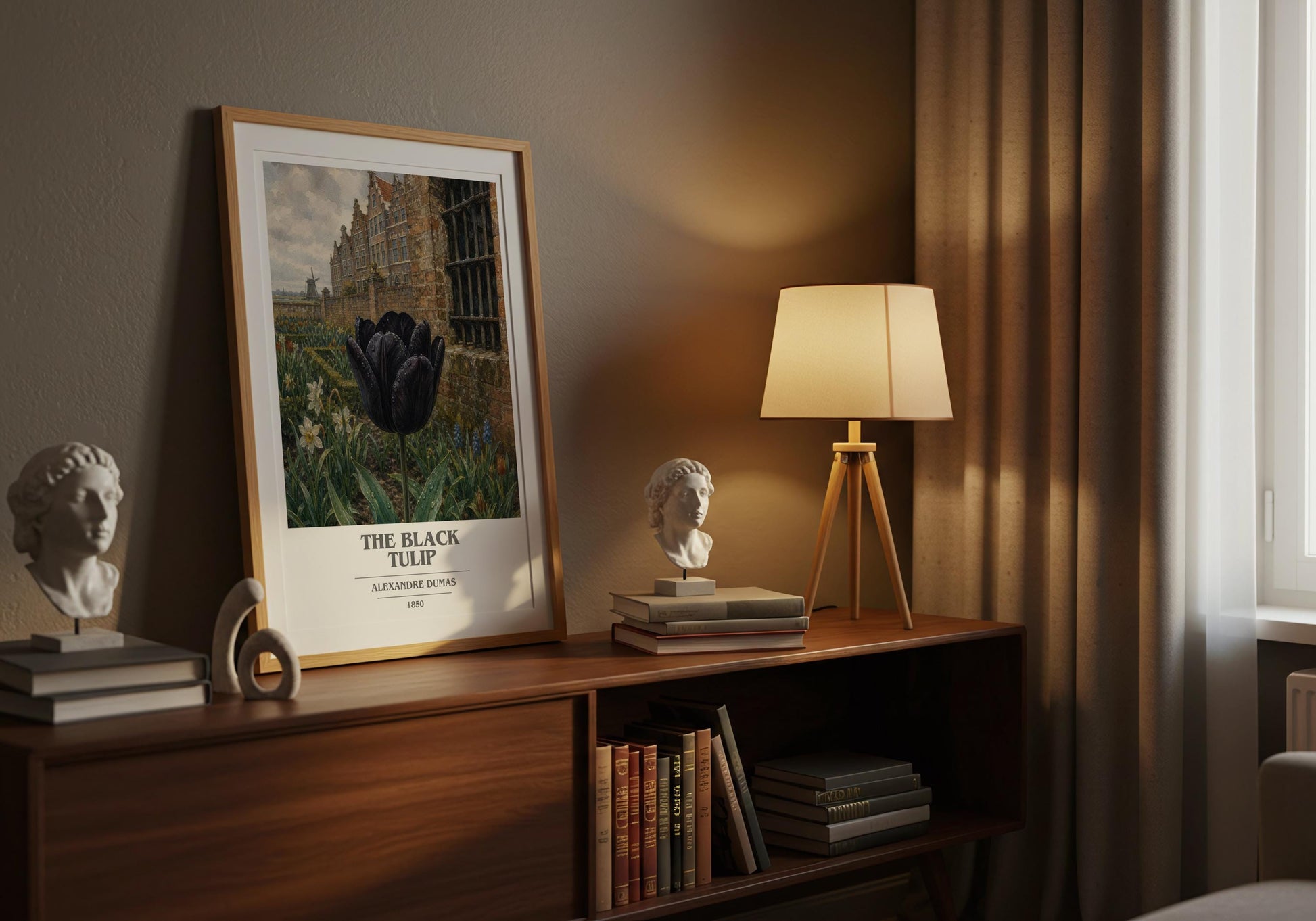 The Black Tulip Book Cover Poster by Alexandre Dumas