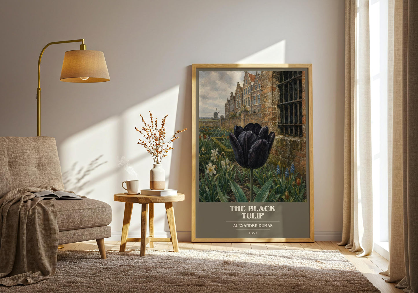 The Black Tulip Book Cover Poster by Alexandre Dumas