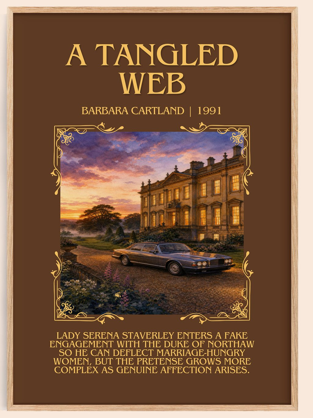 A Tangled Web Minimalist Book Poster by Barbara Cartland – book poster
