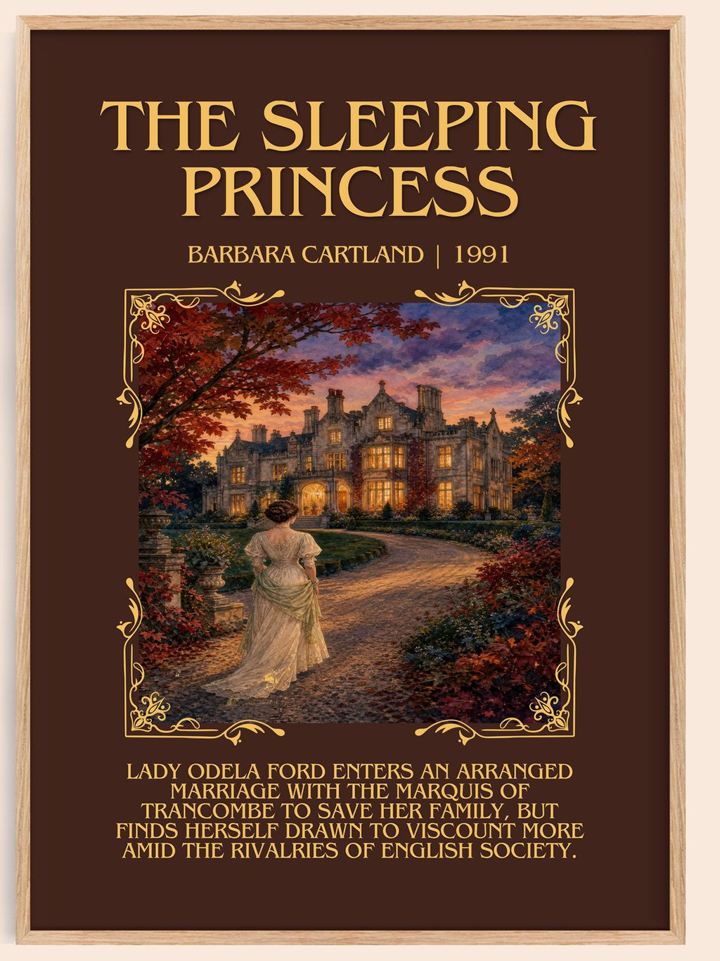The Sleeping Princess Minimalist Book Poster by Barbara Cartland – book poster