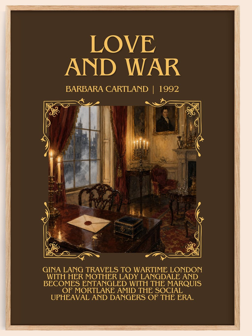 Love And War Minimalist Book Poster by Barbara Cartland – book poster