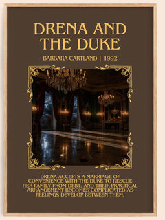 Drena And The Duke Minimalist Book Poster by Barbara Cartland – image 1