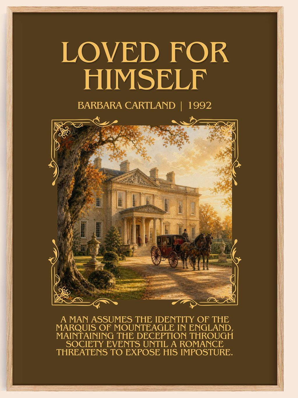 Loved For Himself Minimalist Book Poster by Barbara Cartland – book poster