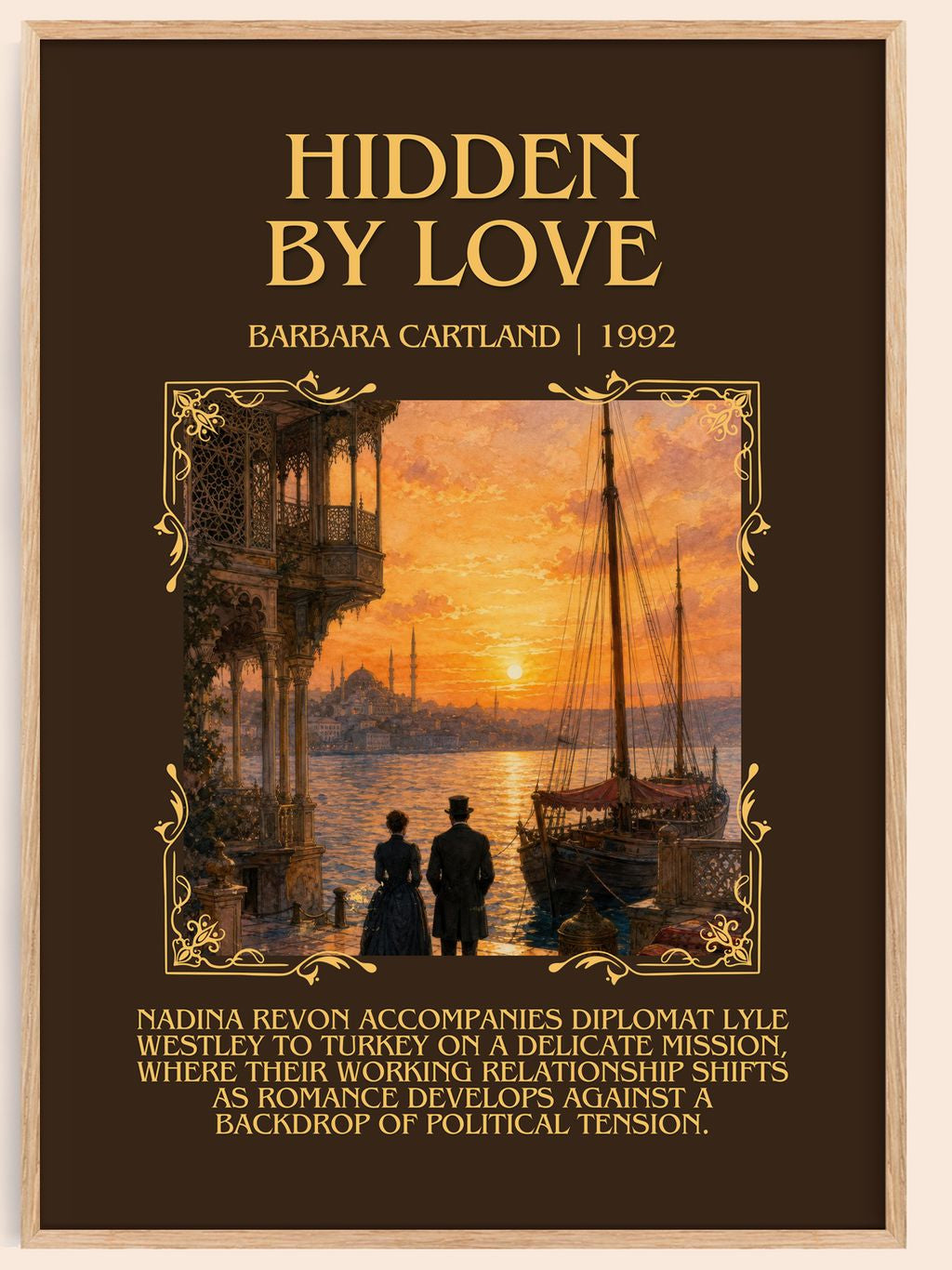 Hidden By Love Minimalist Book Poster by Barbara Cartland – book poster