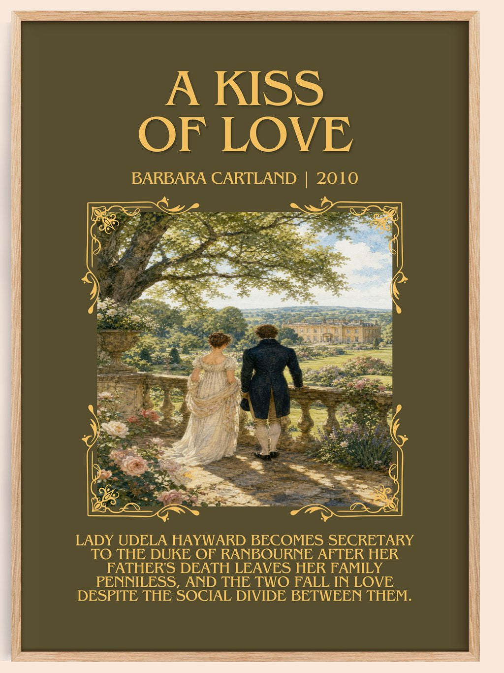 A Kiss Of Love Minimalist Book Poster by Barbara Cartland – book poster