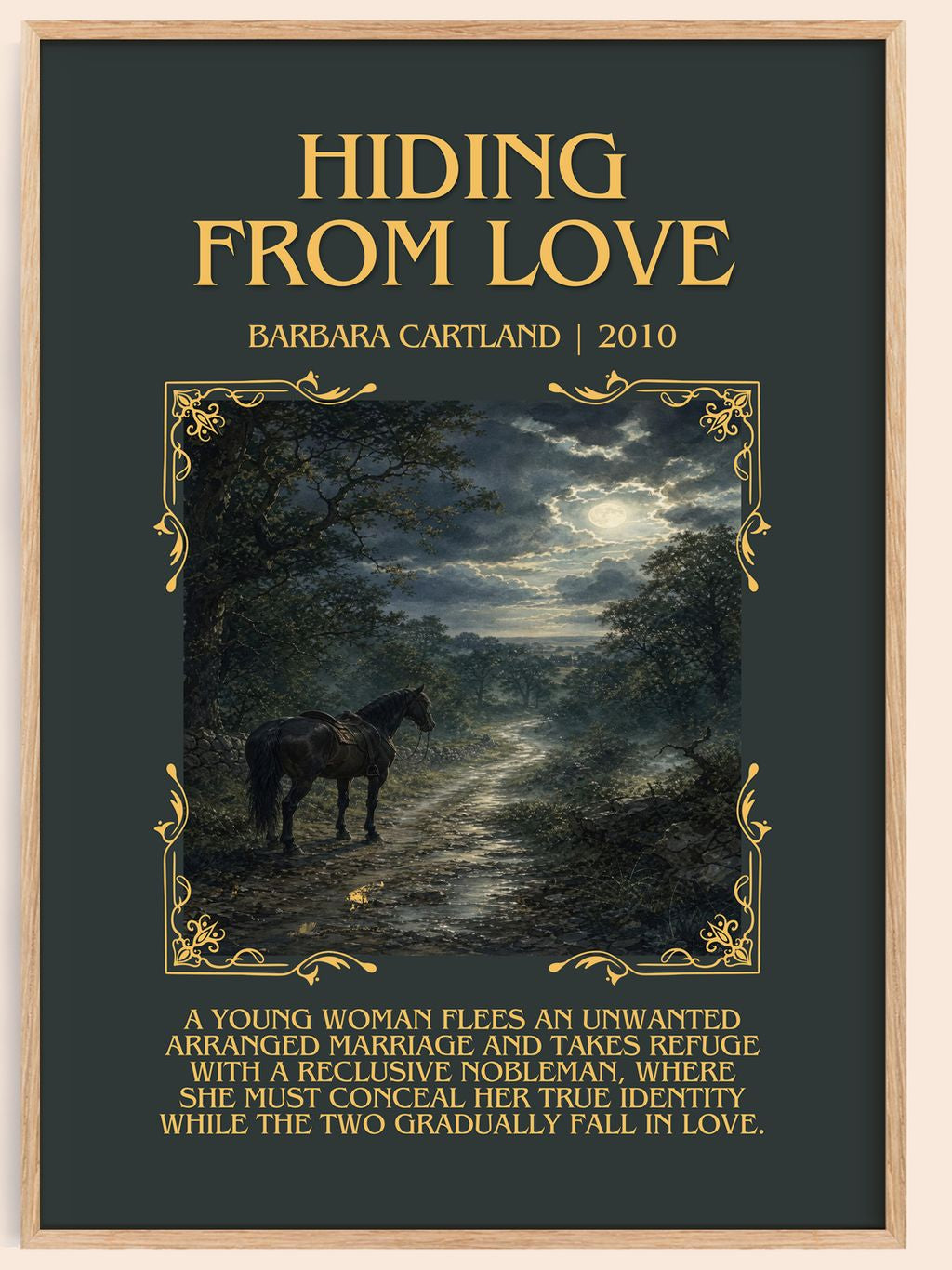 Hiding From Love Minimalist Book Poster by Barbara Cartland – book poster