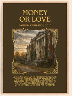 Money Or Love Minimalist Book Poster by Barbara Cartland – image 1
