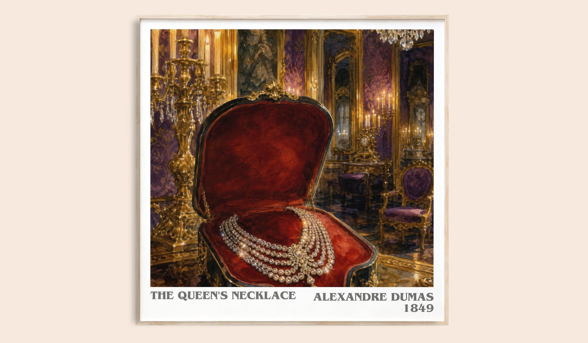 The Queen'S Necklace Literary Art Print by Alexandre Dumas