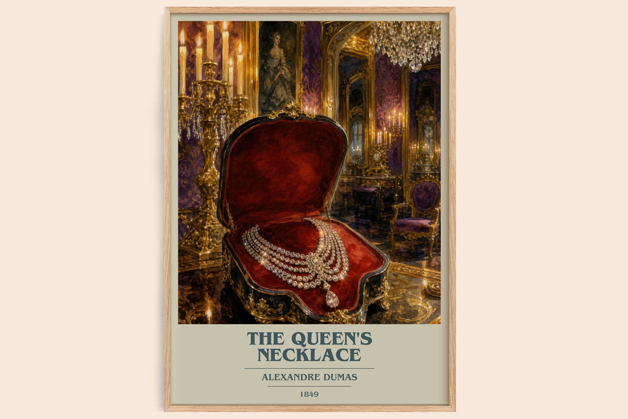 The Queen'S Necklace Book Cover Poster by Alexandre Dumas