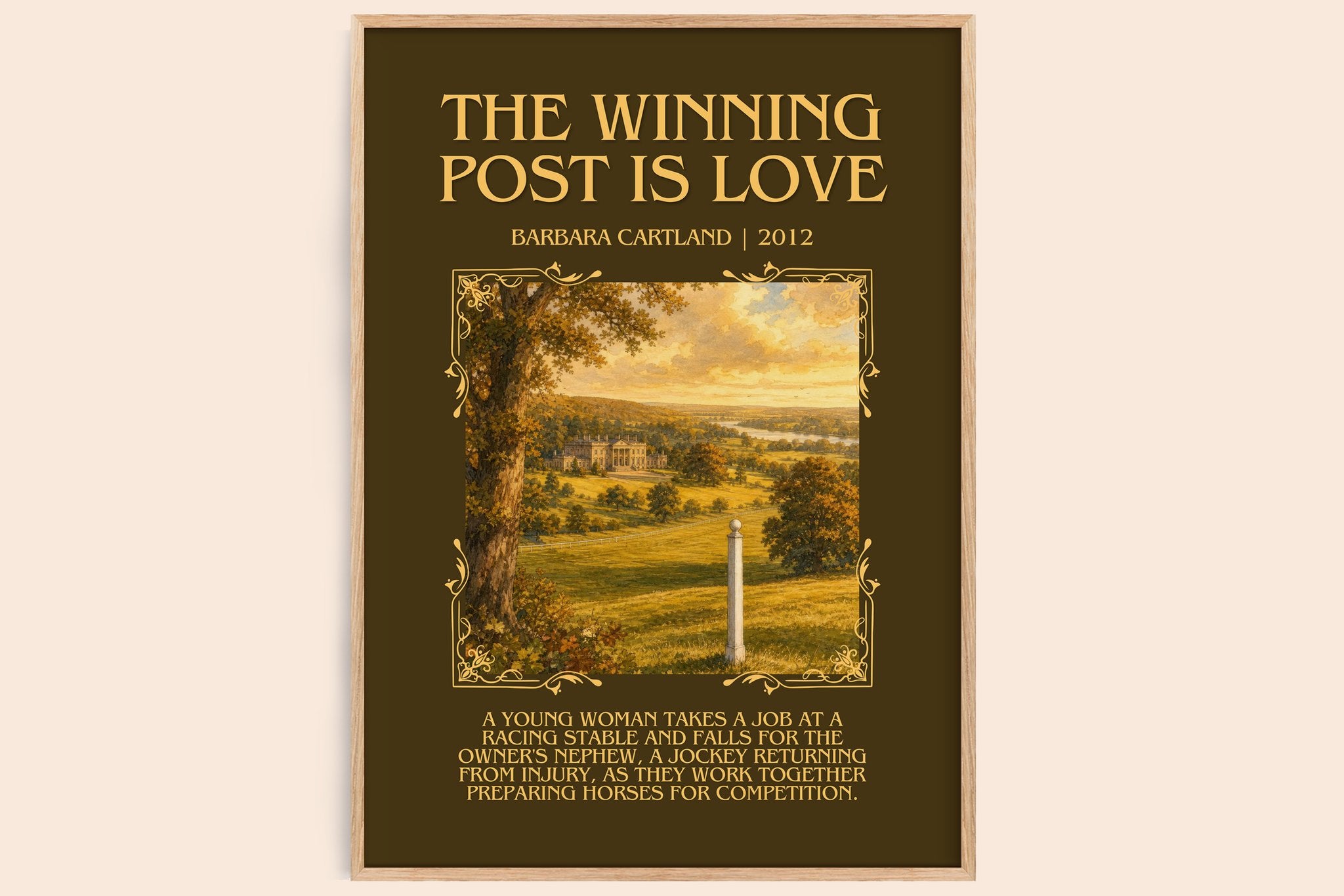 The Winning Post Is Love Minimalist Book Poster by Barbara Cartland