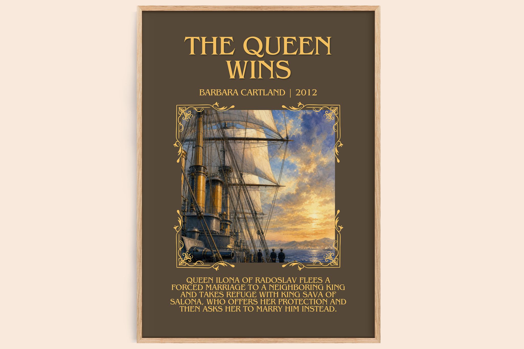 The Queen Wins Minimalist Book Poster by Barbara Cartland