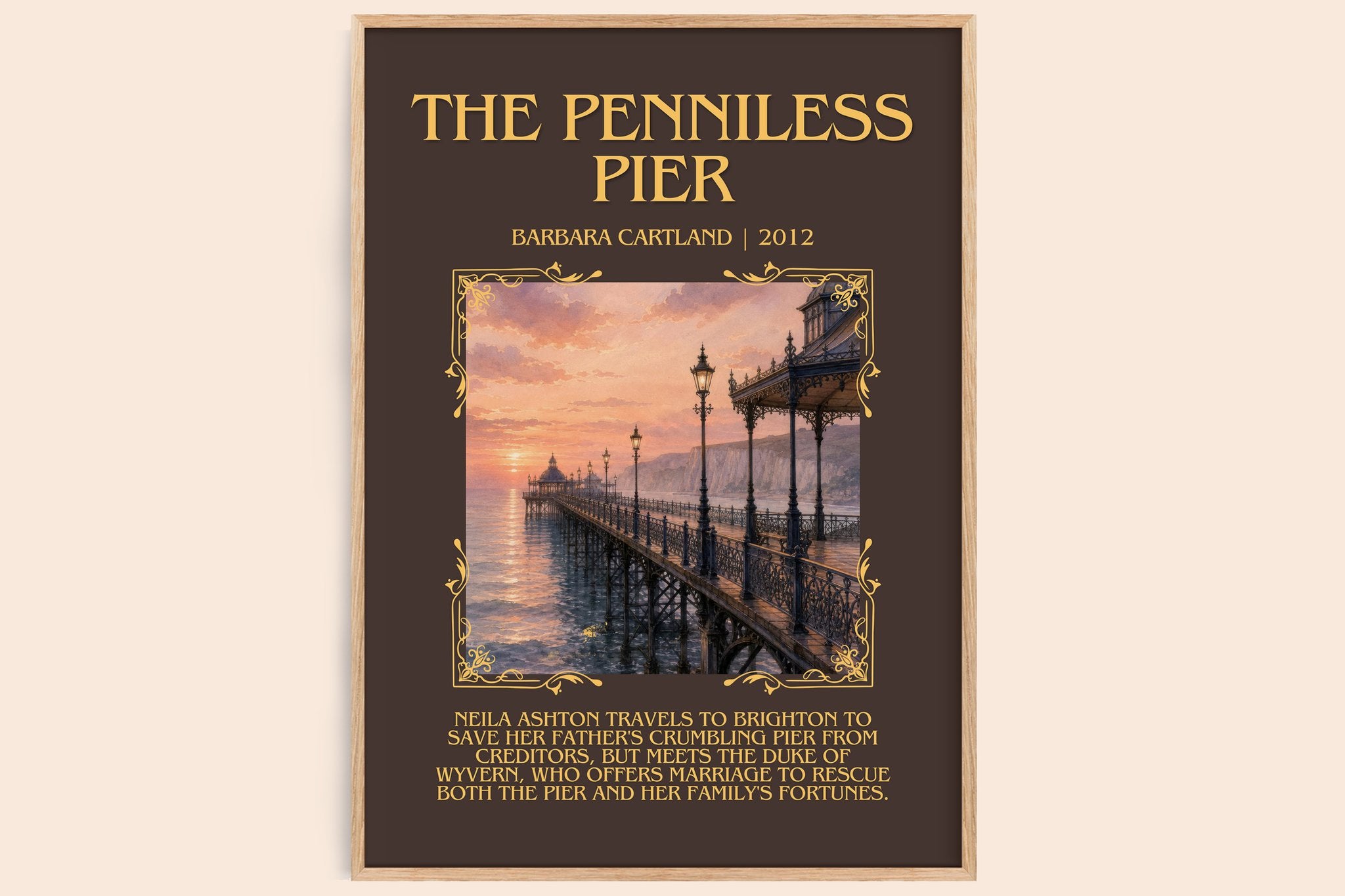 The Penniless Pier Minimalist Book Poster by Barbara Cartland