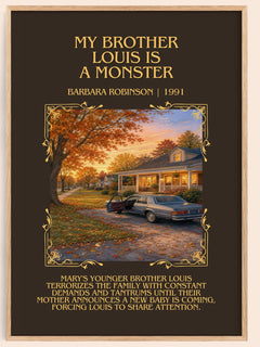 My Brother Louis Is A Monster Minimalist Book Poster by B. Robinson – image 1