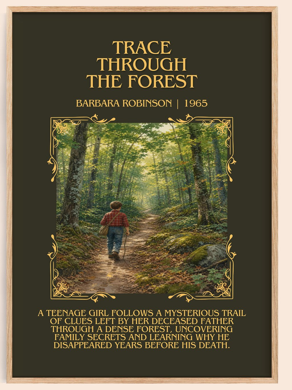 Trace Through The Forest Minimalist Book Poster by Barbara Robinson – book poster