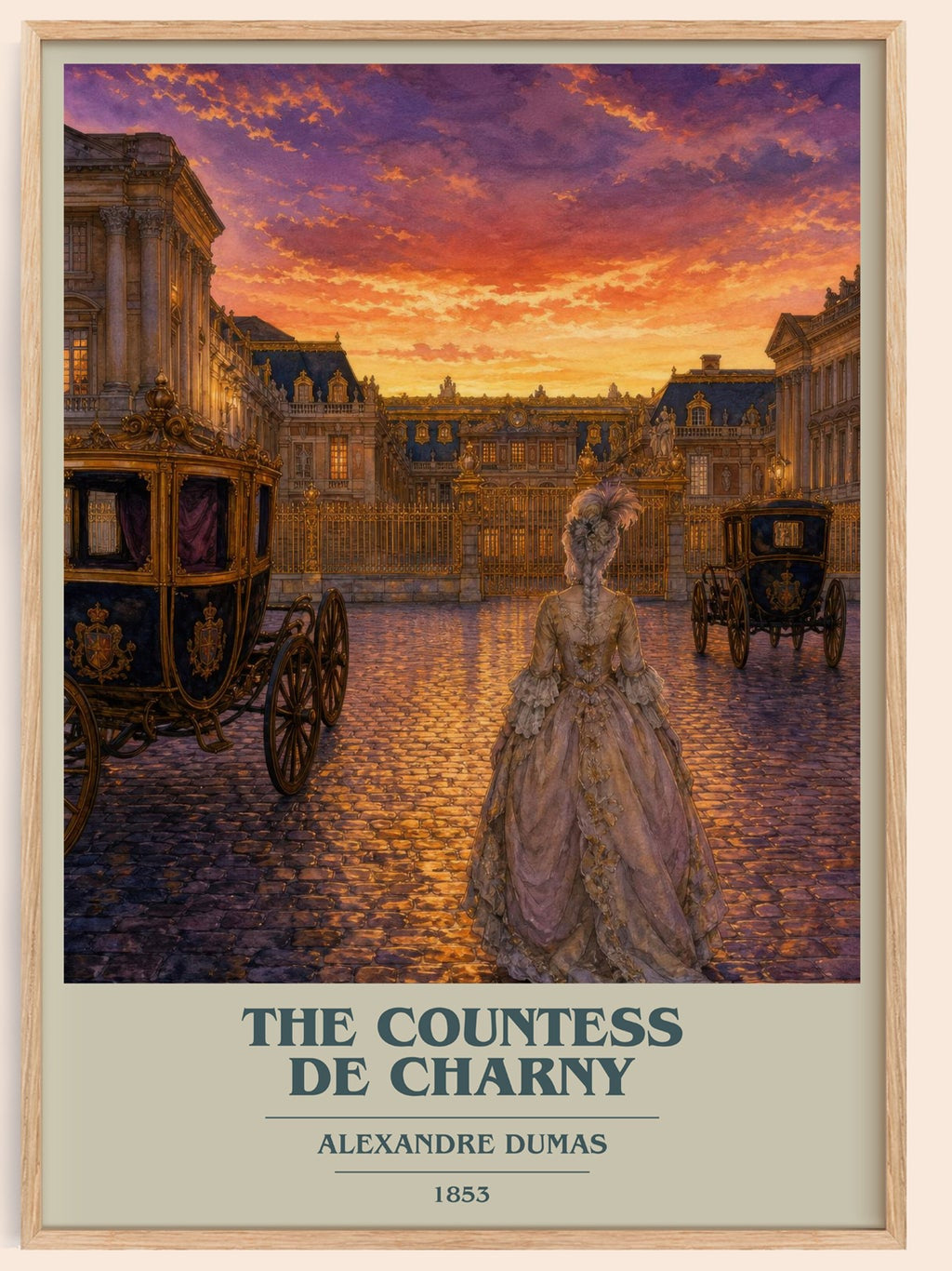 The Countess De Charny Book Cover Poster by Alexandre Dumas