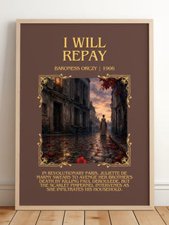 I Will Repay Minimalist Book Poster by Baroness Orczy – image 2