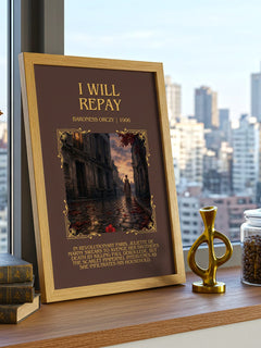 I Will Repay Minimalist Book Poster by Baroness Orczy – image 3