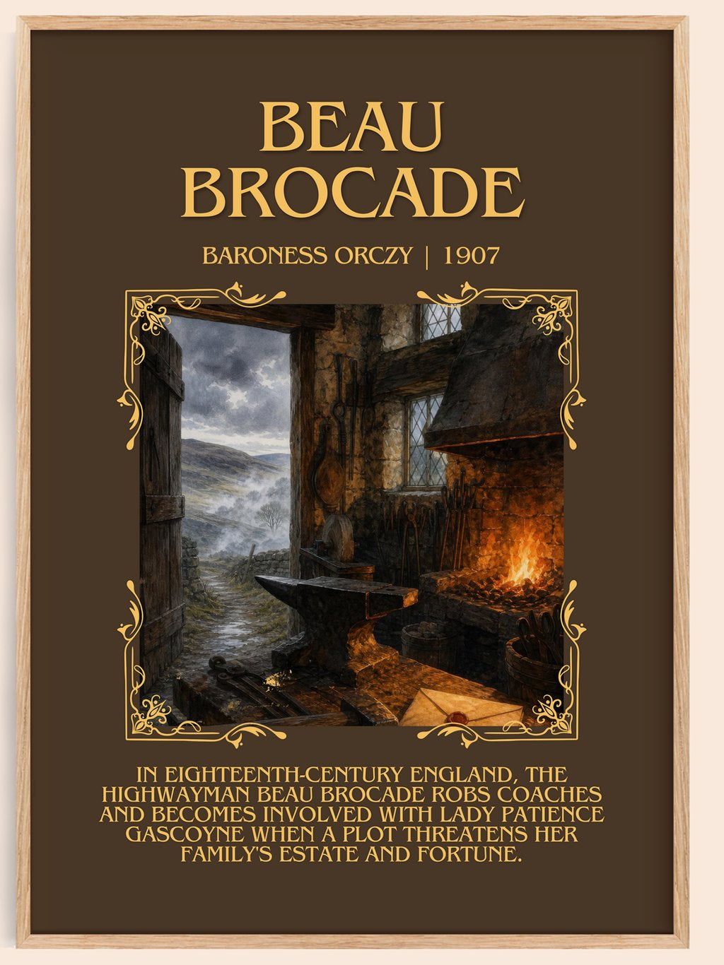 Beau Brocade Minimalist Book Poster by Baroness Orczy – book poster