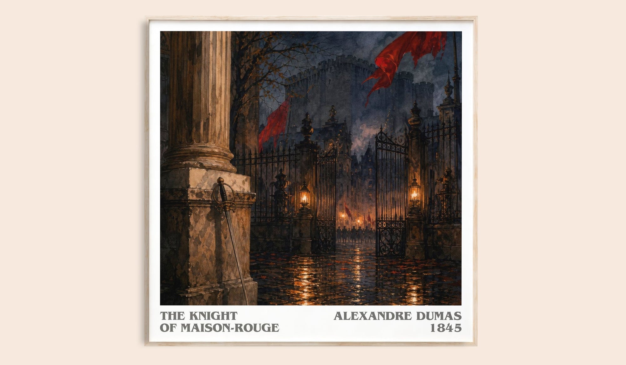 The Knight Of Maison-Rouge Literary Art Print by Alexandre Dumas