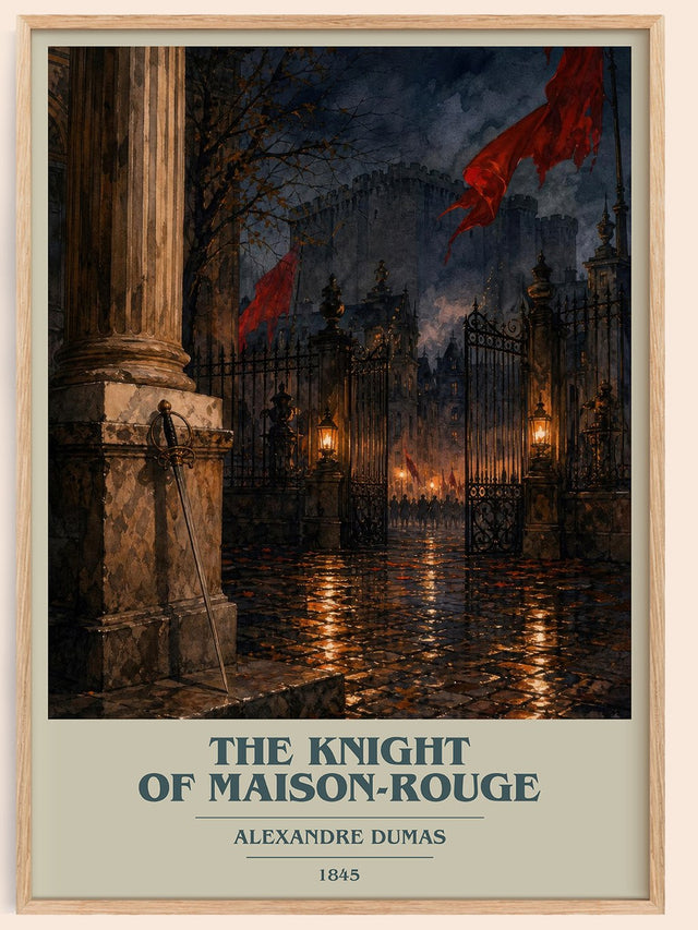 The Knight Of Maison-Rouge Book Cover Poster by Alexandre Dumas