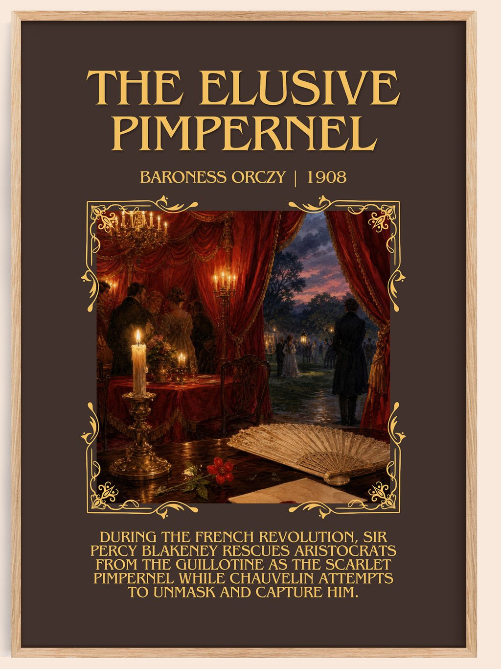 The Elusive Pimpernel Minimalist Book Poster by Baroness Orczy – book poster