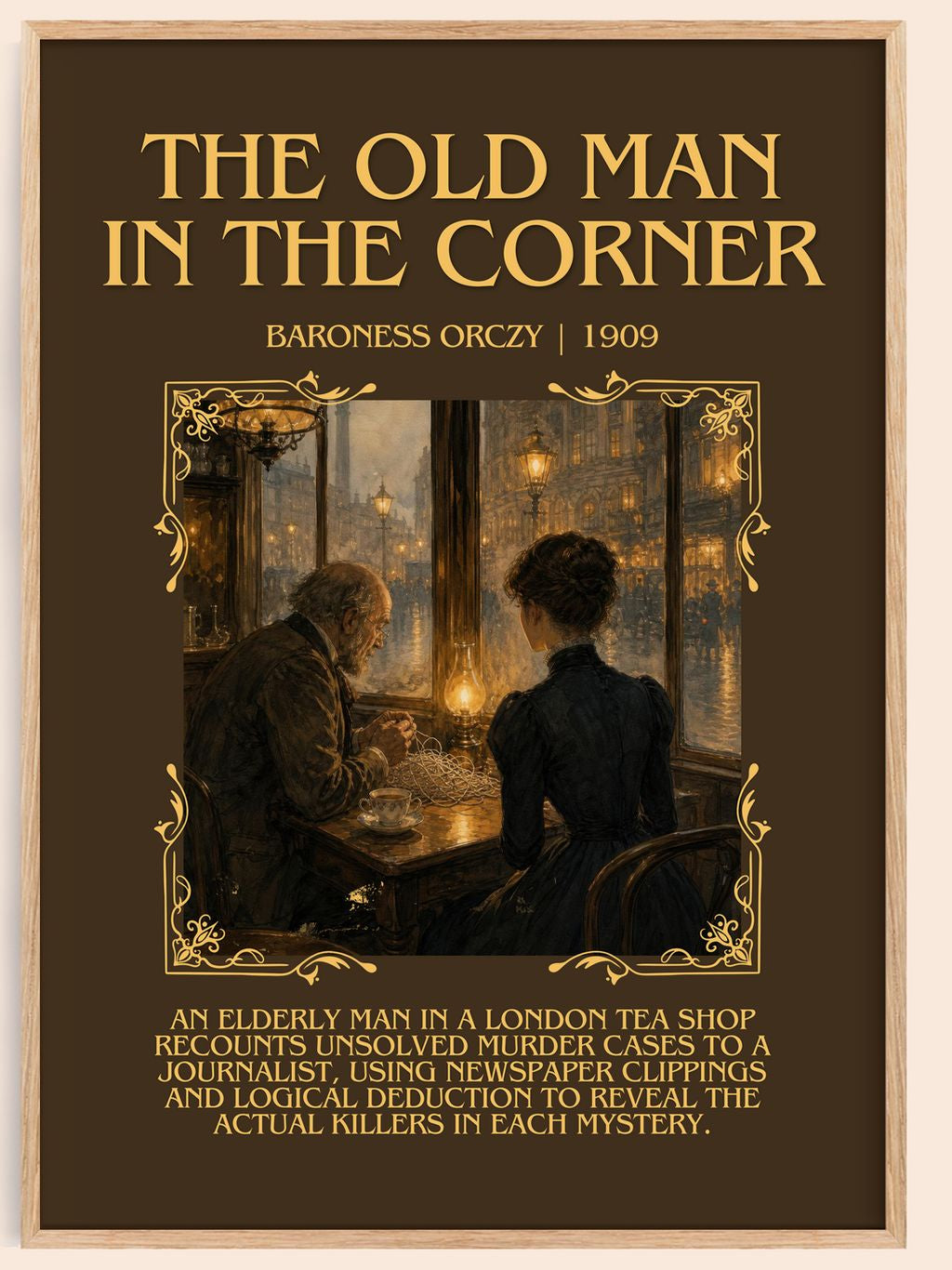The Old Man In The Corner Minimalist Book Poster by Baroness Orczy – book poster