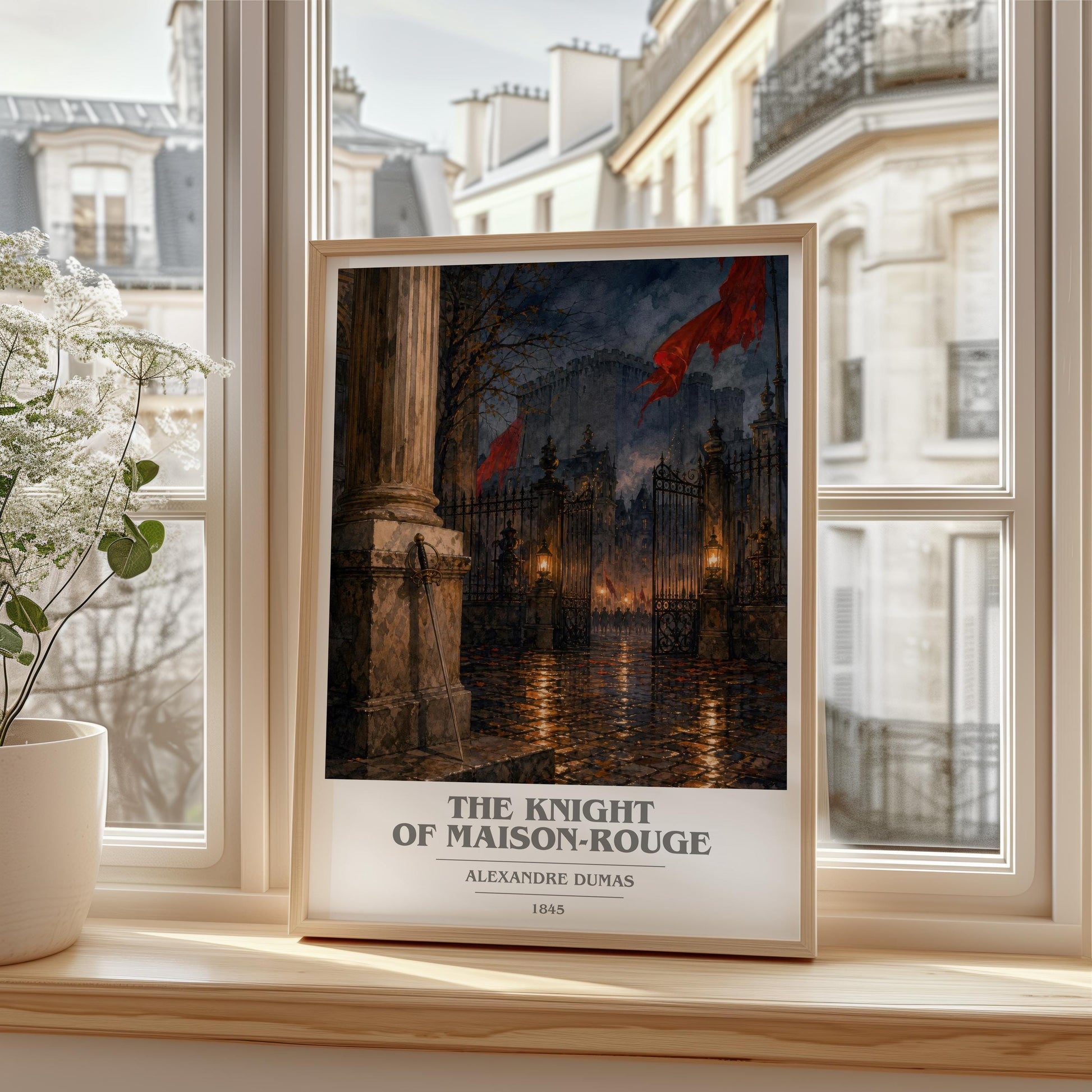 The Knight Of Maison-Rouge Book Cover Poster by Alexandre Dumas