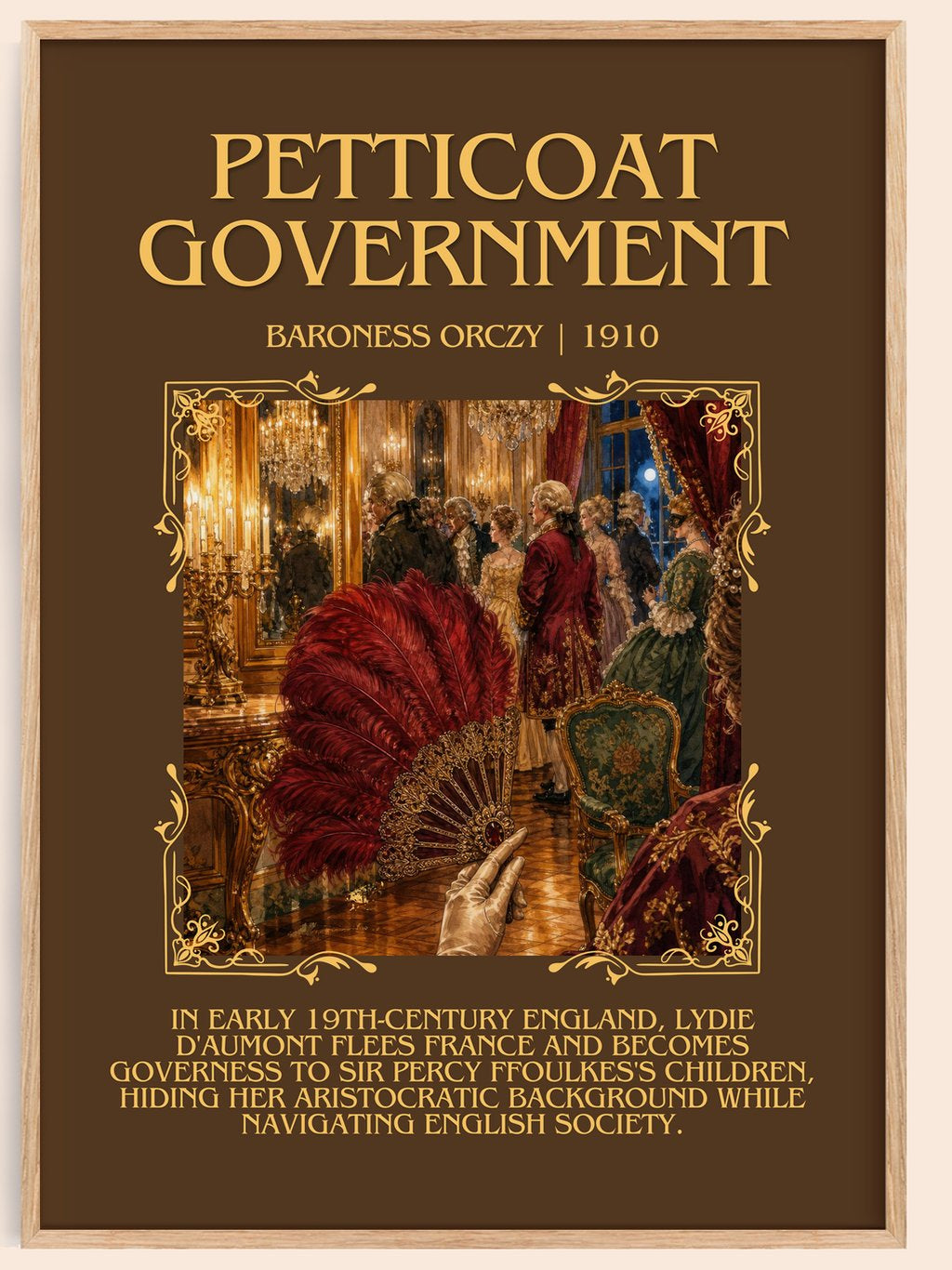 Petticoat Government Minimalist Book Poster by Baroness Orczy – book poster