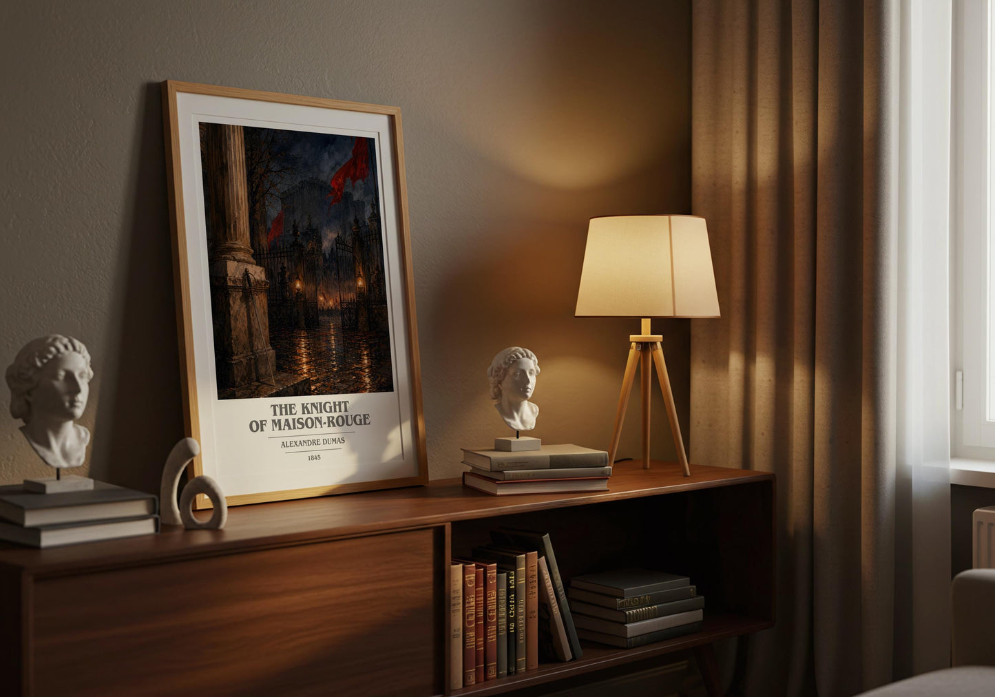 The Knight Of Maison-Rouge Book Cover Poster by Alexandre Dumas