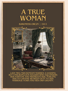 A True Woman Minimalist Book Poster by Baroness Orczy – image 1