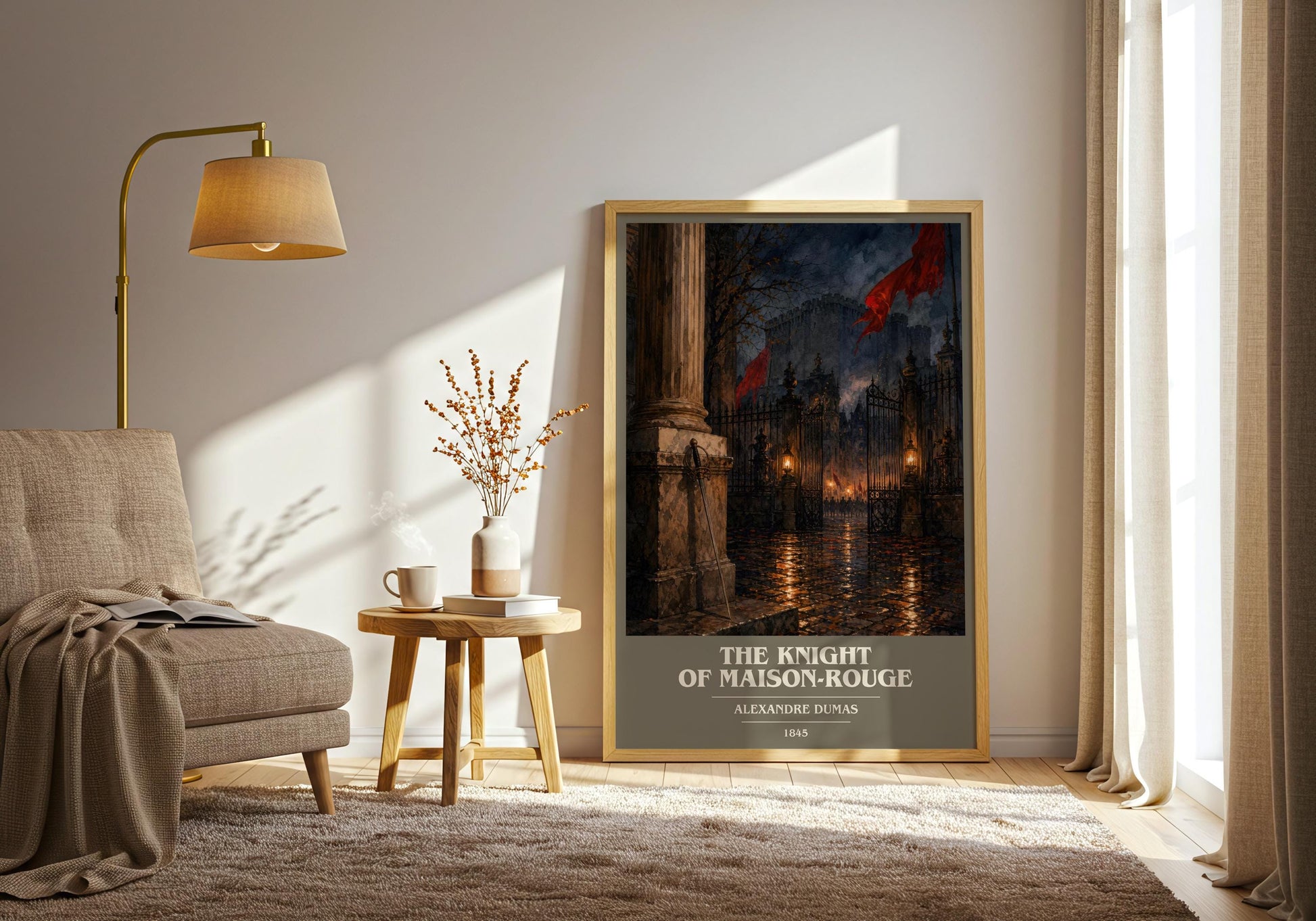 The Knight Of Maison-Rouge Book Cover Poster by Alexandre Dumas