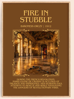 Fire In Stubble Minimalist Book Poster by Baroness Orczy – image 1