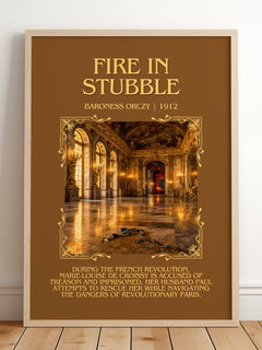Fire In Stubble Minimalist Book Poster by Baroness Orczy – image 2