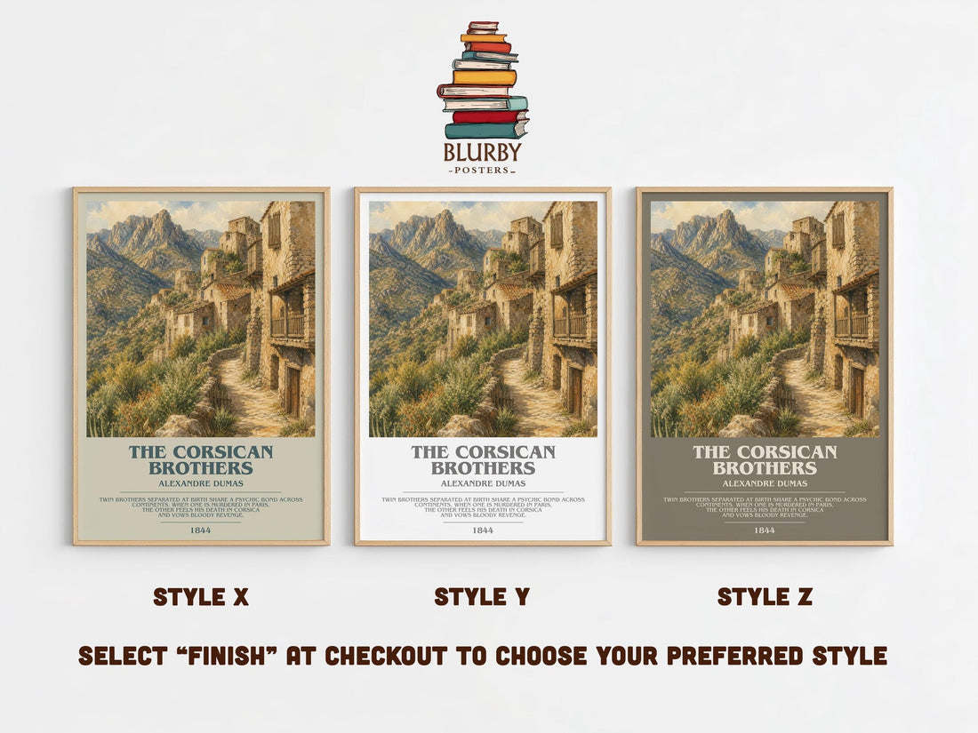 The Corsican Brothers Bookish Wall Art by Alexandre Dumas (mockup)