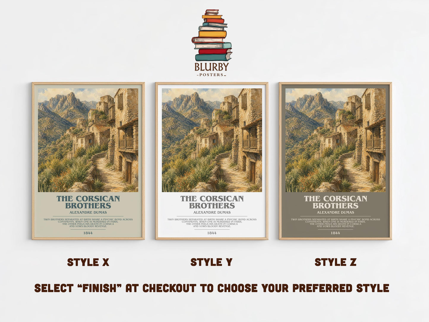 The Corsican Brothers Bookish Wall Art by Alexandre Dumas