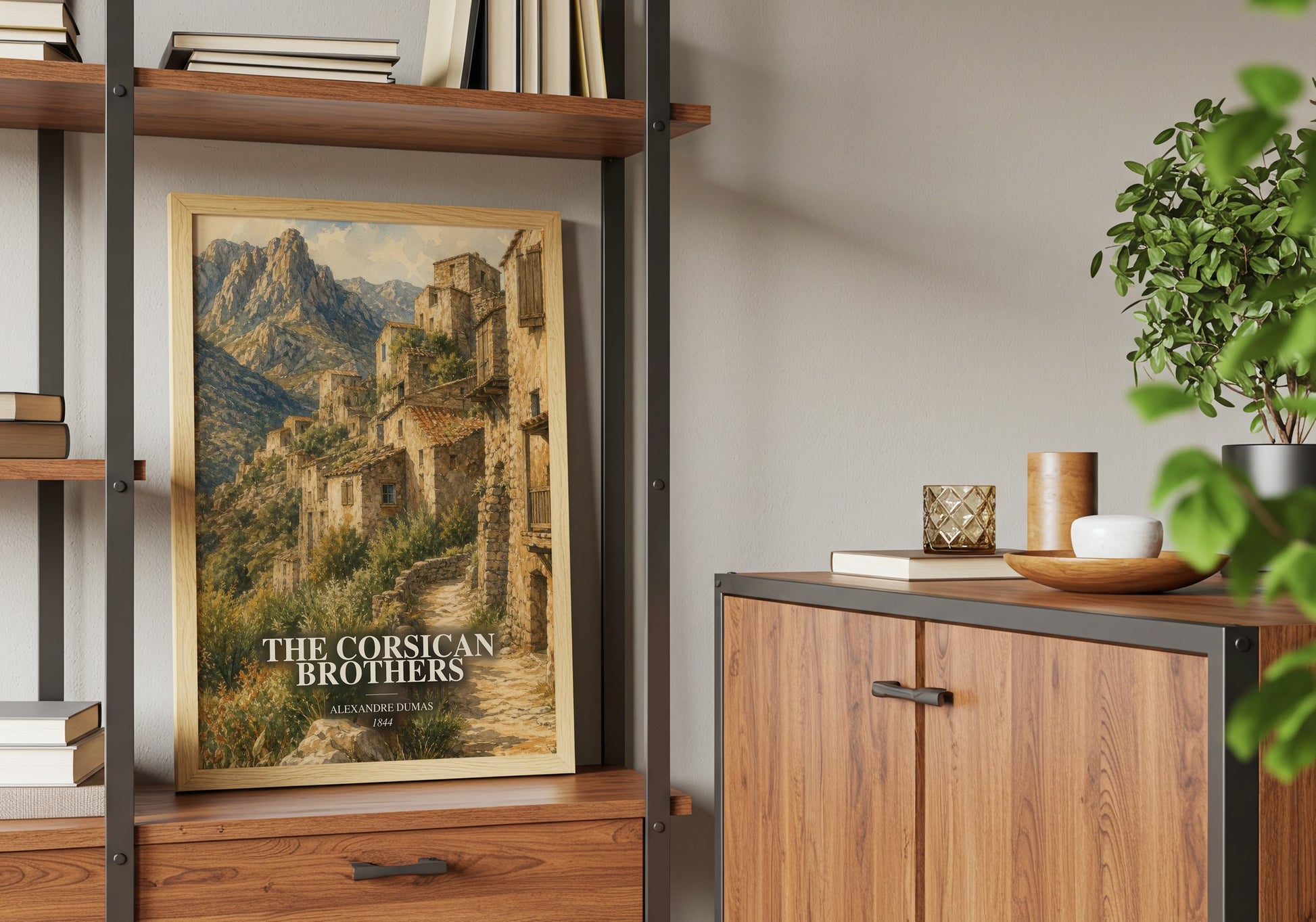 The Corsican Brothers book watercolour illustration paper finish options – matte satin gloss