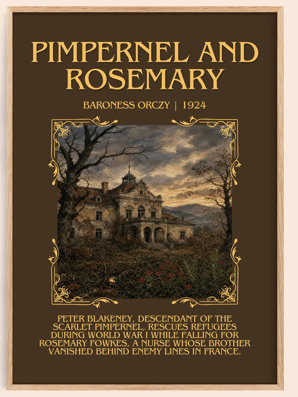 Pimpernel And Rosemary Minimalist Book Poster by Baroness Orczy – book poster