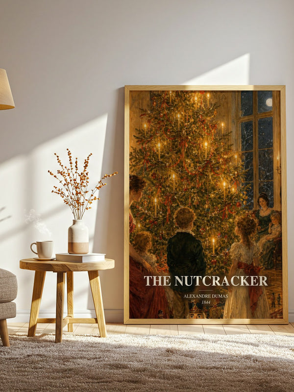 The Nutcracker watercolour print in frame leaning in hallway – childrens wall art