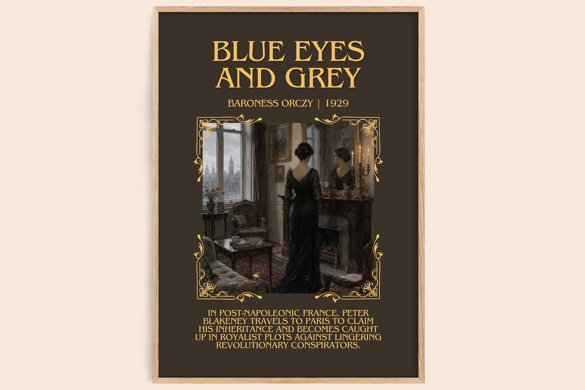 Blue Eyes And Grey Minimalist Book Poster by Baroness Orczy