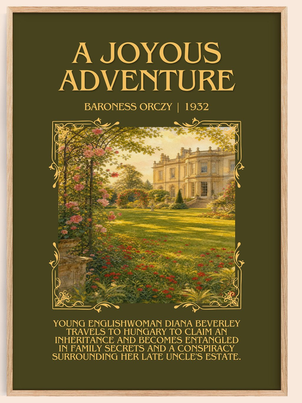 A Joyous Adventure Minimalist Book Poster by Baroness Orczy – book poster