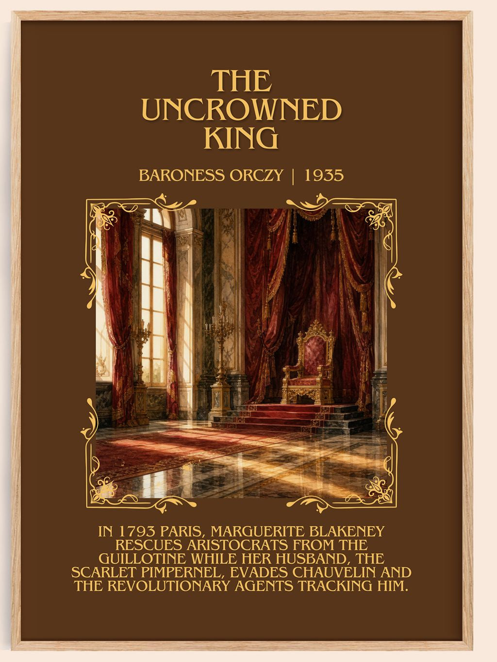 The Uncrowned King Minimalist Book Poster by Baroness Orczy – book poster