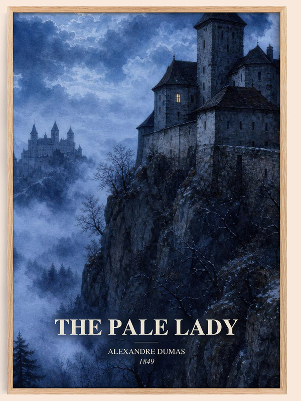 The Pale Lady watercolour book poster by Alexandre Dumas – framed literary art print
