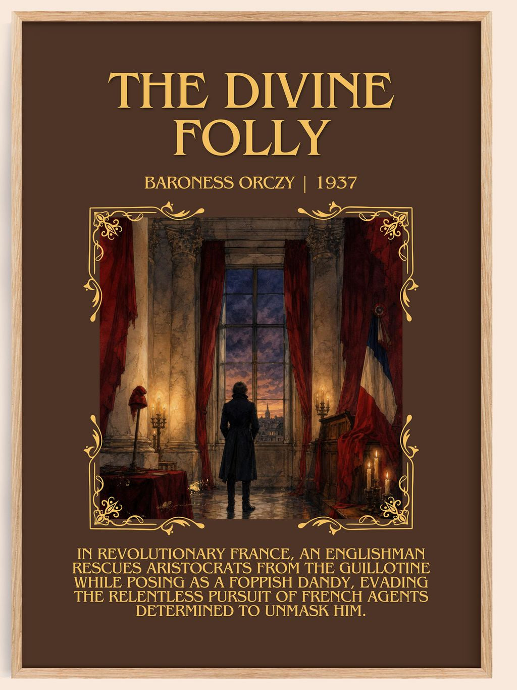 The Divine Folly Minimalist Book Poster by Baroness Orczy – book poster