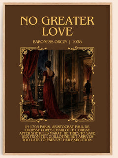 No Greater Love Minimalist Book Poster by Baroness Orczy – image 1