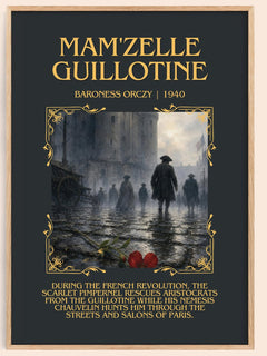 Mam'Zelle Guillotine Minimalist Book Poster by Baroness Orczy – image 1