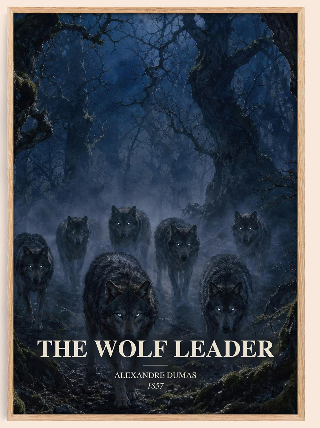 The Wolf Leader watercolour book poster by Alexandre Dumas – framed literary art print