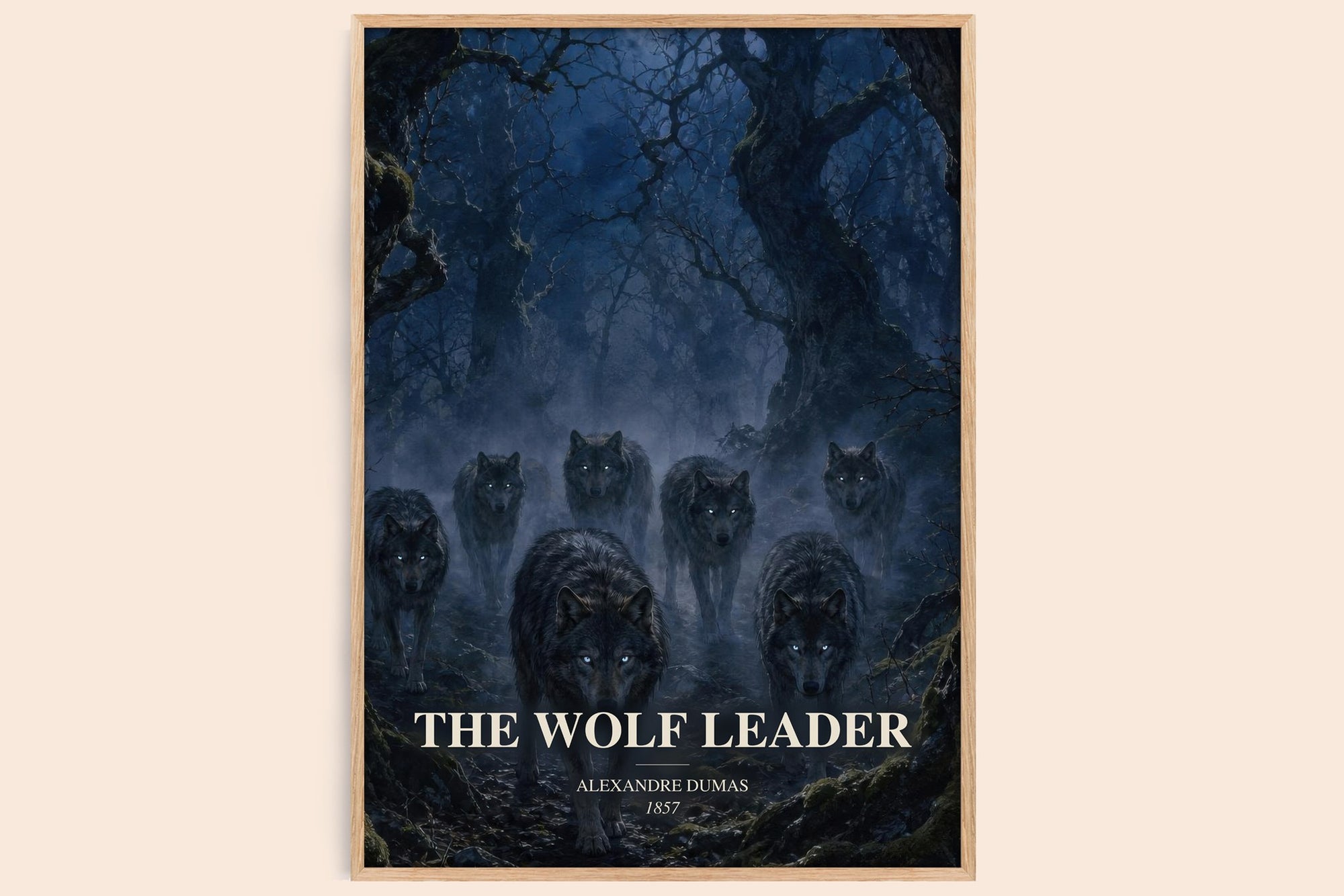 The Wolf Leader watercolour book poster by Alexandre Dumas – framed literary art print