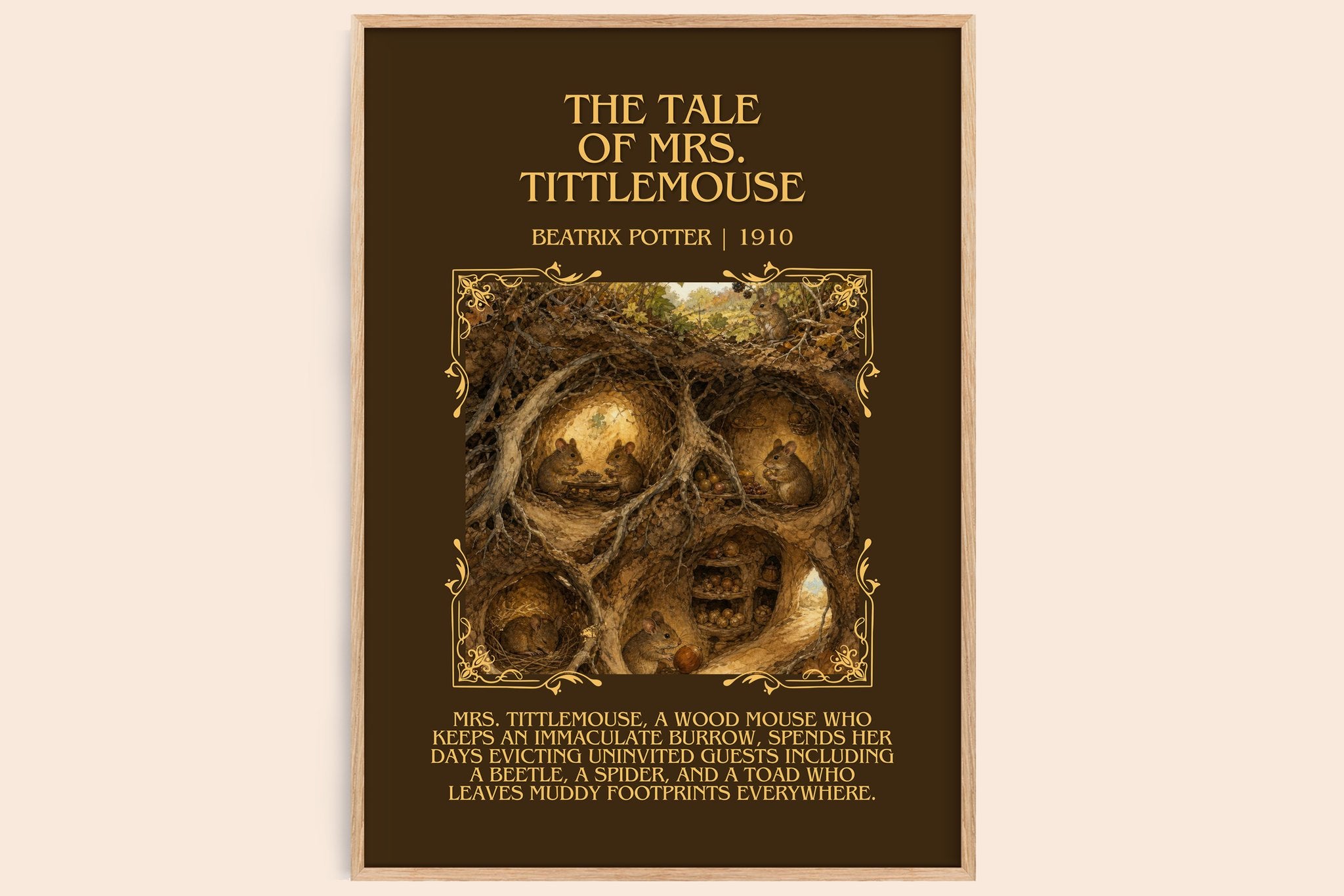 The Tale Of Mrs. Tittlemouse Minimalist Book Poster by Beatrix Potter