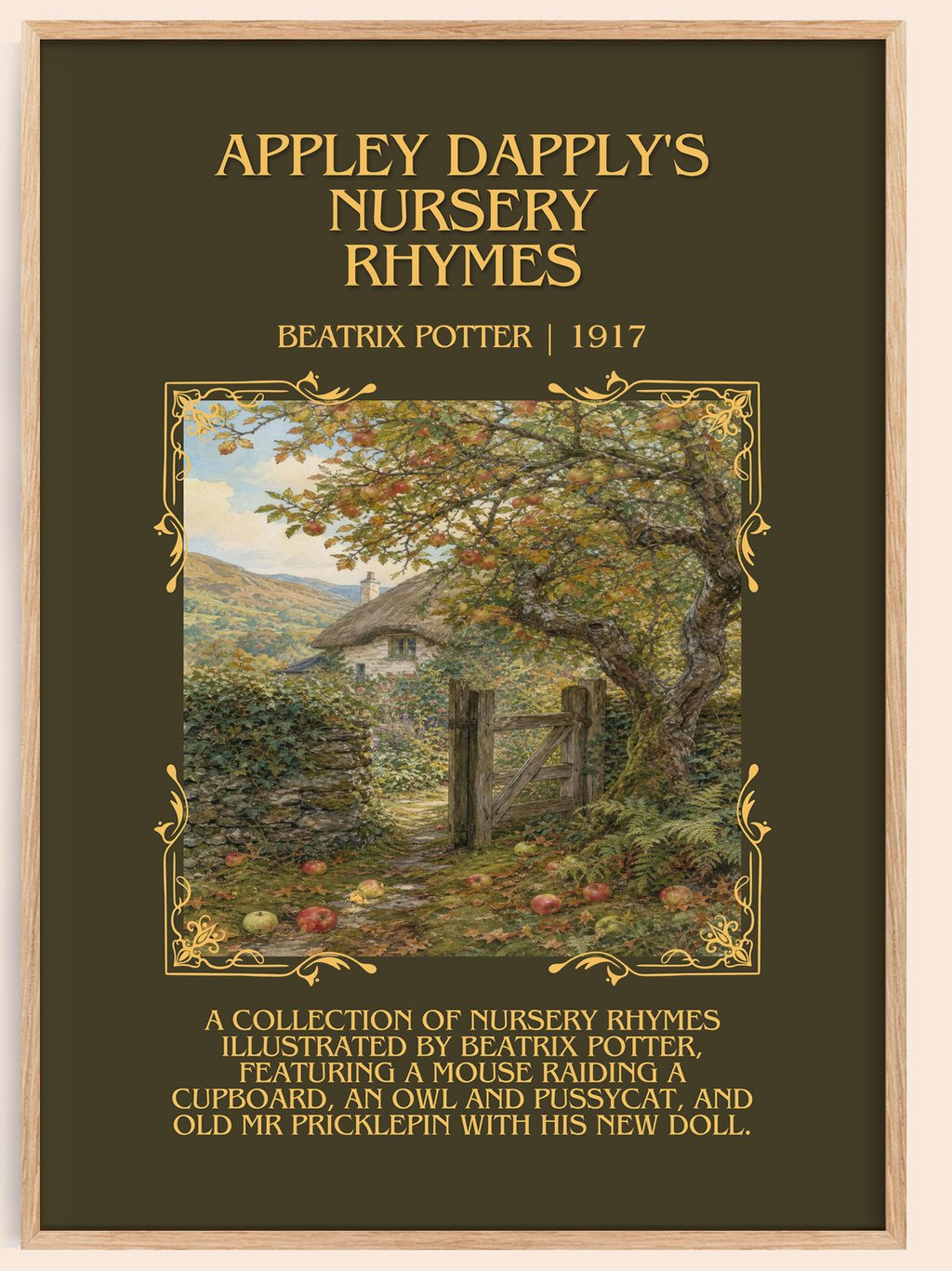 Appley Dapply'S Nursery Rhymes Minimalist Book Poster by B. Potter – book poster