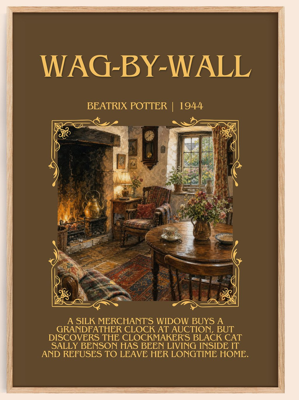 Wag-By-Wall Minimalist Book Poster by Beatrix Potter – book poster
